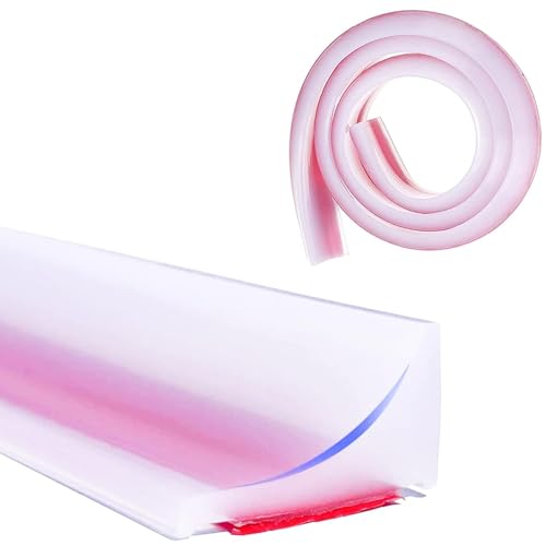 Lonwiner Barriere für Duschschwelle, Silikon, flexibel, italienische Duschschwelle, Duschstange, selbstklebend, Dichtung für Duschtür, faltbar, transparent, 2 m