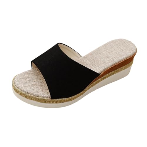 Women's Summer Slide Slippers Comfortable Mid Heel Sandals for Casual Beach Outings Fashionable Footwear with