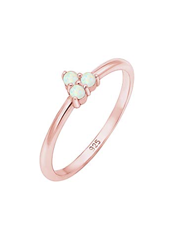 Preisvergleich Produktbild Elli Ring Damen Bandring Opal Kreis Geo Trio Trend in 925 Sterling Silber