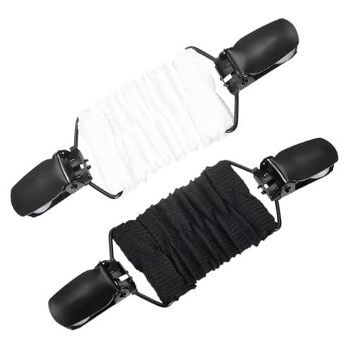 Dress Clips Back Cinch 2PCS – Adjustable Elastic Shawl Clips, Scarf Clip Cardigan Collar Clips to Tighten Dress, Sweaters, Shawls, Clothing, Black, White