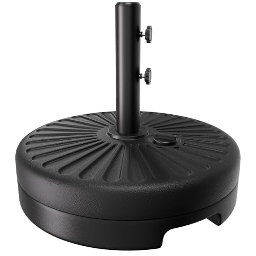 AreShark 81.5lb Max Capacity Patio Umbrella Stand, Outdoor Umbrella Base Water Filled Stand, Market Patio Outdoor Heavy Duty Umbrella Holder (Black)