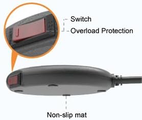 Miniatura 4 de Regleta de alimentación aprobada por crucero con 3 puertos USB (2 puertos USB A y 1 USB C PD18W), extensor de enchufe SAFEMORE de 6 salidas (negro