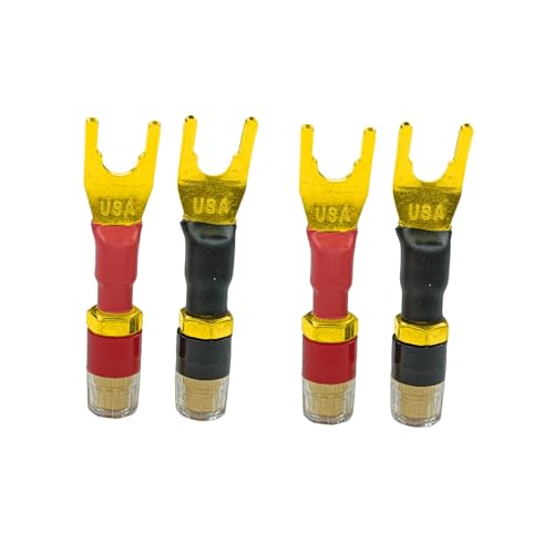 Lot de 4 fiches fourches pour bornes de liaison banane femelle en Y de haut-parleur et amplificateur