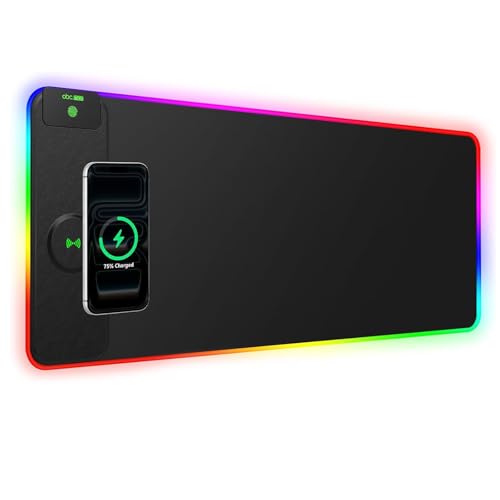 Image of RGB Gaming Mouse Pad with 15W Magnetic Wireless Charging, 31.5'' x 11.8''