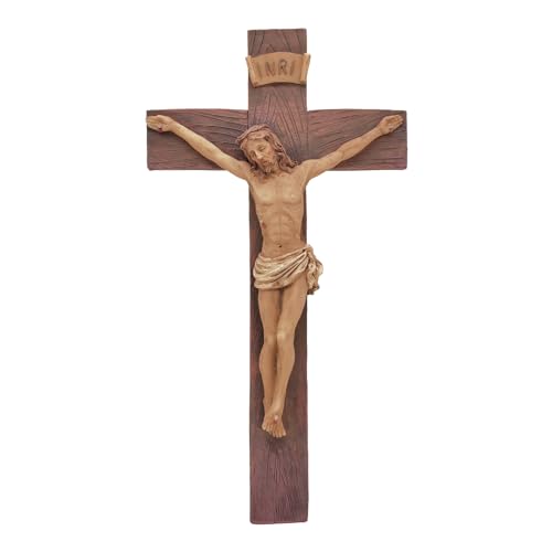 DurableDelights Jesus Crucifix Wall Cross-Catholic Wall Hanging Decoration, Perfect for Collection, Home Decor, or Gift Giving,9.65