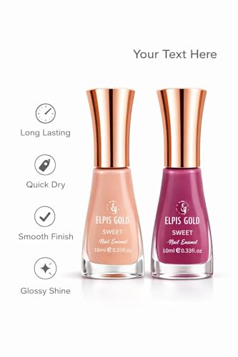 Image of Nail Paint Combo Pack of 2 | Quick Dry | Long Lasting | Glossy Finish (Peach Magenta Combo)