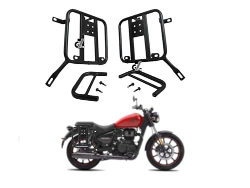 Image of Black Premium Saddle Stay /Luggage Carrier /Mounting Heavy Duty /Black Power Coated /Rust Protection Pair Right & Left Both Side Compatible with Royal Enfield Meteor 350 All Models