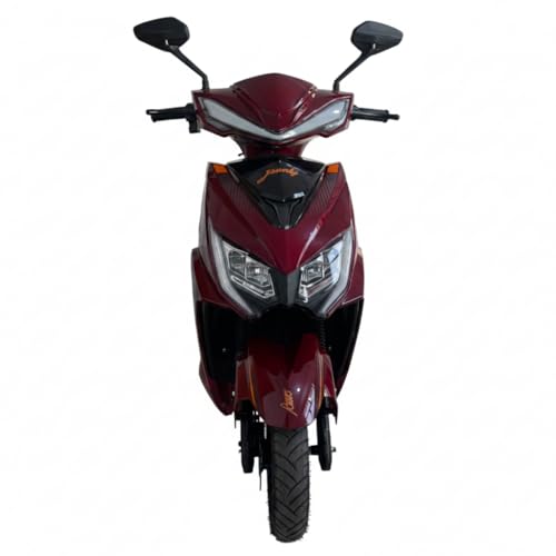Image of AMO Electric Scooter Jaunty L Double Light Lead Acid Low Speed -25kmph Range - 65 Km Non RTO in Red with Portable Charger Ex-Showroom