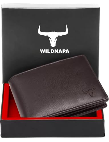 Image of WILD NAPA RFID Protected Brown Genuine Leather Wallets for Men (B-Brown)