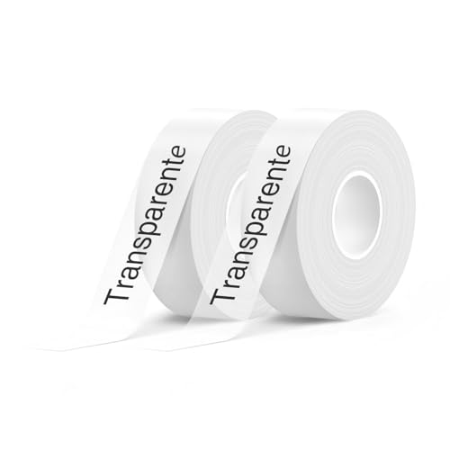 SUPVAN KATASYMBOL E10/E11 Impermeabilización Térmica Etiquetas Adhesivas, 2 Rollos, 15 mm × 6 m Etiquetas Continuo (Negro sobre Transparente)
