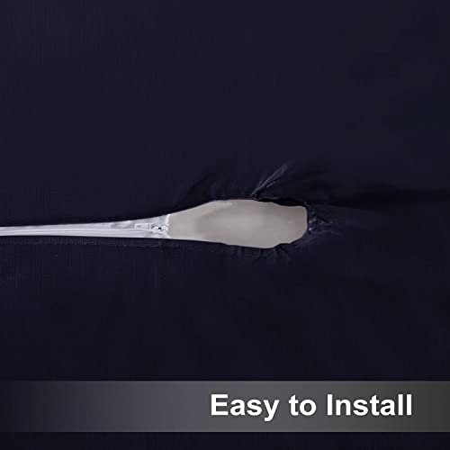 Saraflora 100% Waterproof Pvc Outdoor/Indoor Table Cloth With Umbrella Hole And Zipper- Navy, 60X102 Inch Rectangle Vinyl Tablecloth- Oil/Spill-Proof Table Cover For Patio/Bbq/Parties/Summer #TOP5