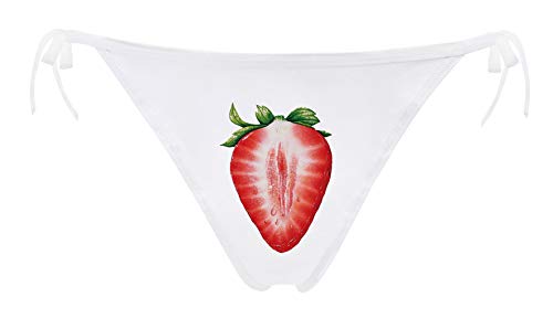 JINKAIJIA Women's Flirty Sexy Funny Naughty 3D Printed Animal Tail Underwears Briefs Gifts Cute Ears … (DD006) Strawberry