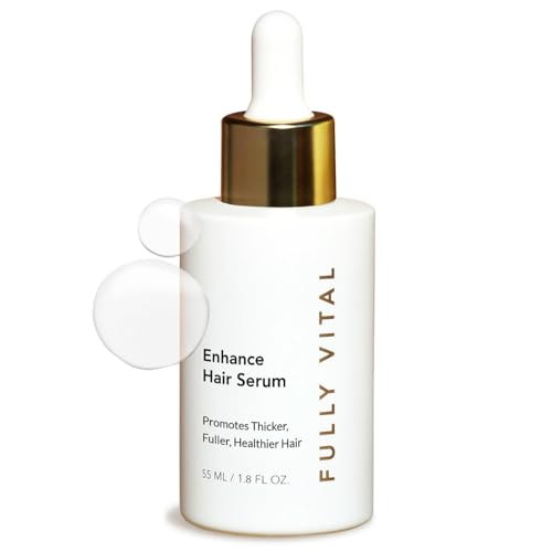 FullyVital Enhance Hair Growth Serum - Science Backed Hair Serum For Thicker, Fuller Looking Hair - Vegan and Lightweight - 1.7 FL OZ 1 Bottle