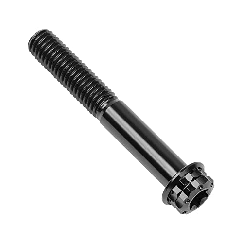 Image of Titanium Flange 12 Point Head M8 x15 20 25 30 35 40 45 50 55 60 65mm Screw Bolt Pack of 4 (M8x55mm, Black)