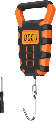 Luggage Scale, Digital Fish Scale, Hooking Scale 50KG Digital Fishing Scale with Ruler Portable Travel Luggage Weighing Scale Digital(Orange)