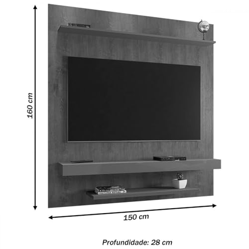 Painel Sala Leme para Tv até 60 Polegadas Ripado/off White