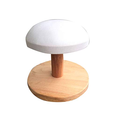 Portable Bois Manches Conseil W/Base Ronde, Mini Hémisphérique Table à Repasser Collier W/Lin Tissu Couverture, Jeannette for la Maison, Dorm, Blanc (Taille : 19cm)