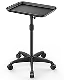 VERYTOP Salon Tray Premium Aluminum Tattoo Tray on Wheels Salon Trolley Cart Adjustable Height Storage Cart for Clinic Spa (36inch)