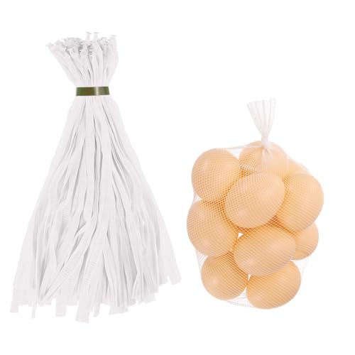 Sacs en maille pour fruits et légumes filet plastique blanc 35cm