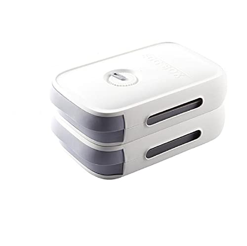 2Pcs New Drawer Type Egg Storage Box for Refrigerator Fridge Fresh Keeping Box Household Food Storage Container,Egg Storage Box with Lid Stackable Sealed Fresh-keeping,Can Hold 18~21 Eggs. (White)