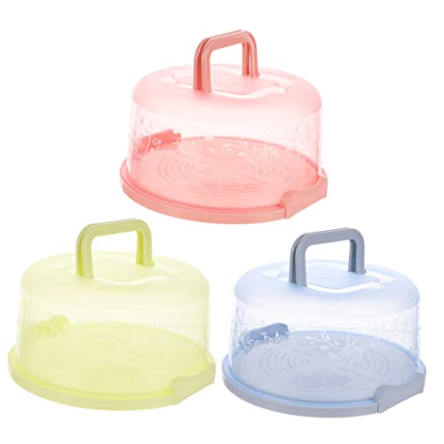 OUNONA 3pcs Cake Boxes Carrier Lid Sandwich Hot Dog Bread Cookie Carrier Birthday Cake Storage Containers