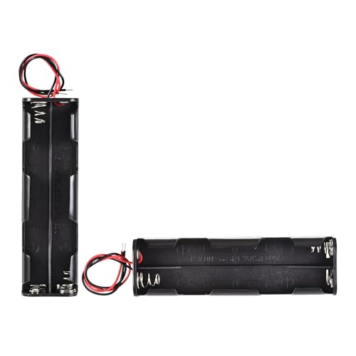 sourcing map 3 Stücke Batteriehalter, 8x1.5V Kunststoff Akkufach Aufbewahrungsbox mit Kabel für AA Batterie