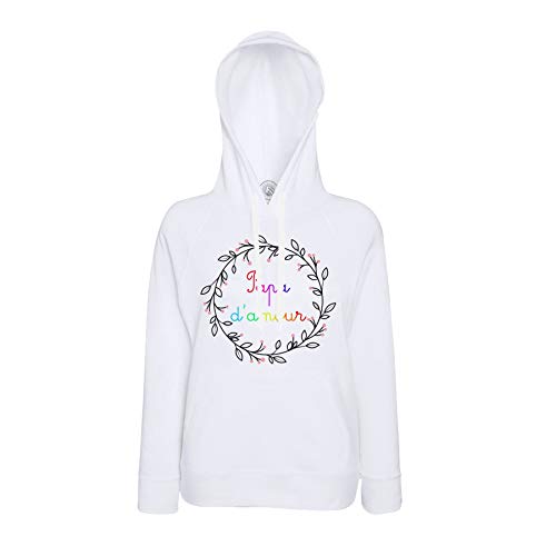 Sweat à capuche papa d'amour au motif frise de fleur multicolore avec finitions soignées