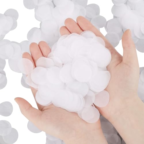 soitzhoc 10000 PCS Confettis blancs ronds pour mariage confettis (1 pouce) Papier multicolores blancs 丨 Ballons pour mariage et anniversaire confetti round...