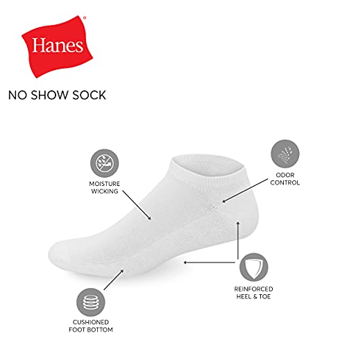 Hanes Mens Hanes Men's X-Temp Cushioned No Show (Pack Of 12 Pairs) Casual Sock, Black, 14-Dec Us #TOP1