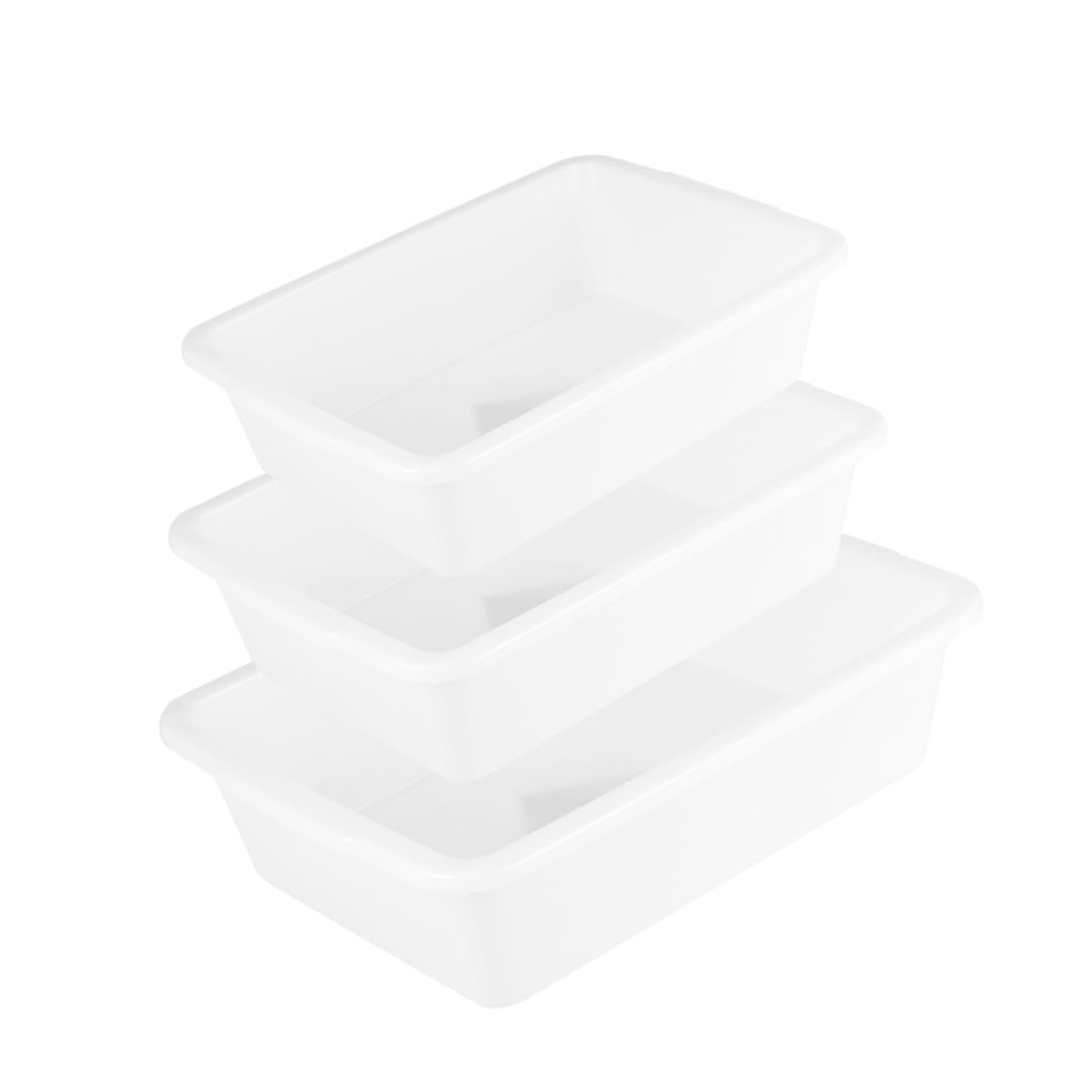 TOPBATHY Set di 3 Vassoi per Reagenti Chimici in Plastica Bianca, Resistenti ad Acidi e Alcali, Superficie Liscia, Design Compatto per Attrezzature da Laboratorio