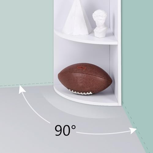 VASAGLE Estantería Esquinera de 4 Niveles, 30 x 30 x 129,5 cm, Estanteria Rinconera, para Cocina, Dormitorio, Sala de Estar, Oficina, Blanco LBC42WT - imagen 7