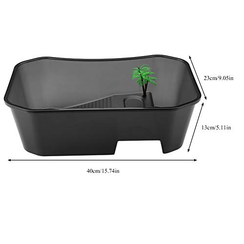 Nicoone Kleine Plastic Open Vissentank met het Koesteren Platform voor Schildpadreptiel - Afbeelding 4