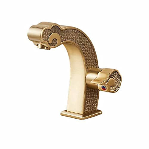 Robinet mélangeur de lavabo style rétro bronze avec mitigeur eau froide