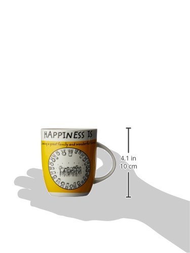 Image of Clay Craft a€ inch Masala Chai, Coffee /Milk Mug, 390Ml /8.4Cm (1 Piece) Happiness is, Wonderful Friends Bone China Milk Mug, 350 Ml, Multicolour