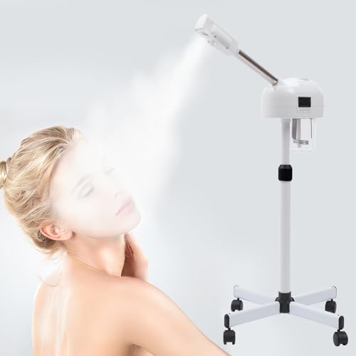 Professional Facial Steamer, Face Steamer with Adjustable Height and Angle Hot Spray Mist Esthetician Steamers with LCD Screen for Face Deep Cleaning Skin Care Equipment for Spa Home