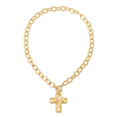 MUYAN Trendy Vintage Cross Pendant Necklace for Men Women Cross Necklace Mens Jewelry