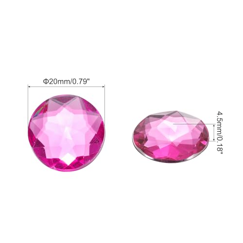Image of MECCANIXITY Flat Back Round Acrylic Rhinestones,20mm Rose Red Flatback Crystal Rhinestones for Crafts Clothes Shoes DIY Decoration Gifts 50Pcs