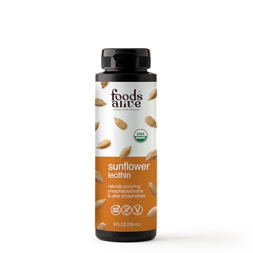 Foods Alive Organic Sunflower Lecithin Liquid Cold-Pressed Extra-Virgin Unrefined 8 Fl Oz (Pack of 1)