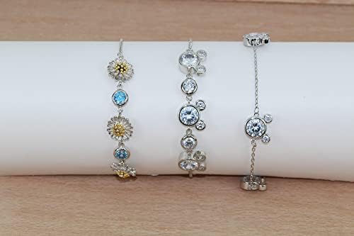 baobei Mickey mouse Bracelets for her, crystal bracelets, Sterling Silver bracelets, Zirconia Minnie mouse Bracelets, Adjustable Infinity Bracelets Gift For women Girls, friendship bracelets