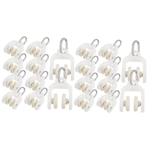 STOBAZA 20pcs Curtain Track Rollers Flexible Mute Gliders for Smooth Sliding Closets and Offices Curtain Accessories for Easy Installation and -Term Use