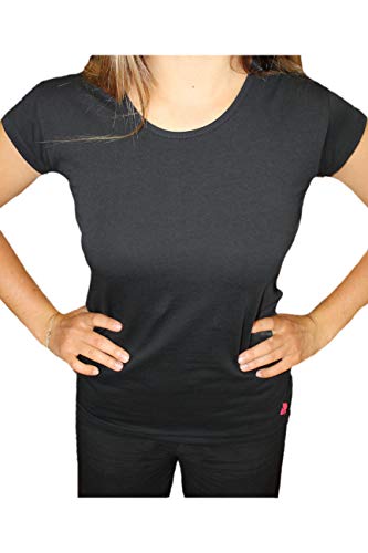 Nolita – Camiseta de manga corta de algodón para mujer y niña Negro M