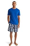 Ärmellänge: Kurzärmelig C&A Herren Shorty Set 2er Pack Regular Fit Unifarben Kariert Baumwolle blau M