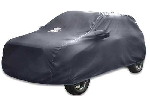 Image of Auto Oprema Trend Water and Heat Resistant Car Body Cover with Mirror (Grey Taffeta Plain) Compatible with TUV-300 Car Bumper to Bumper Accurately.