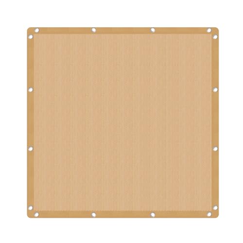 VICLLAX 90% Shade Fabric Sun Shade Cloth with Reinforced Grommets, Outdoor Sun Screen Fabric for Outdoor Patio Garden Pergola Cover Canopy 6x6 FT, Wheat