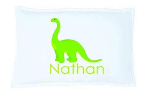Personalized Kid's Dino Pillowcase Microfiber Polyester 20 by 30 Inches, Dino Pillow Case for Dinosaur Kids Room, Dino Room Décor, Kids Pillow for Boys, Toddler Pillow Cover for Dino Bedding