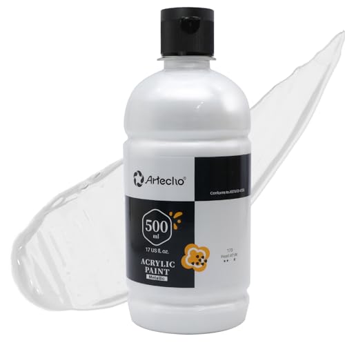 Image of Artecho Pearl White Acrylic Paint 500ml / 17oz Large Bottle