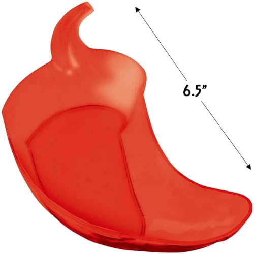 Small Chili-Shaped Red Fiesta Plastic Bowl - 6.5" x 3.75" (1 Count) - Perfect For Spices, Snacks & Table Decor