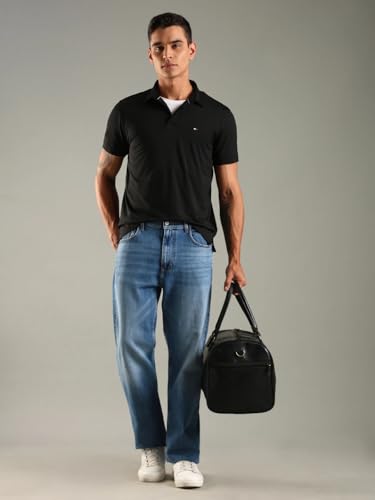 Image of Solid Regular Fit Cotton Polo T-Shirt
