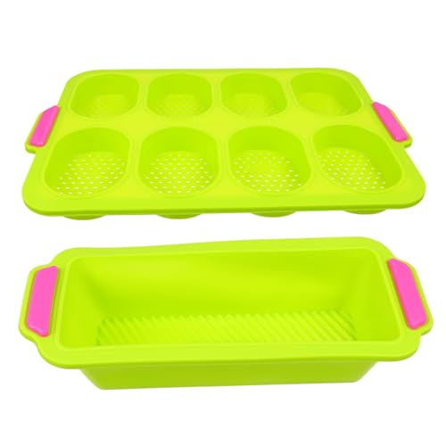 OKUMEYR 2pcs Non-stick Silicone Baking Molds for French Bread Seamless Design Easy Demoulding for Homemade Bread Cheese Biscuits Baking Plate