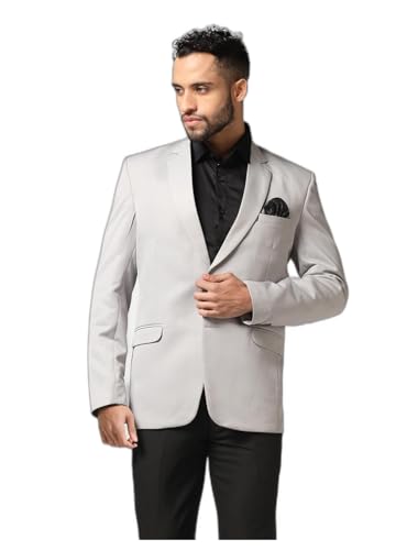 Image of TAHVO Men Blazer Lycra Fabric Slim Fit Single Breasted Blazer